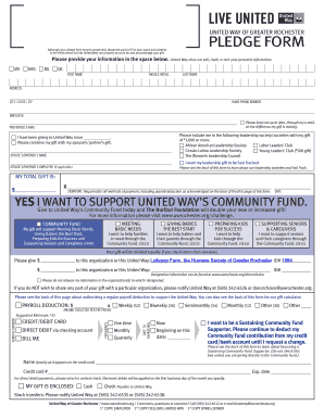 United Way Pledge Form