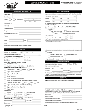 SELC Australia Enrolment Form