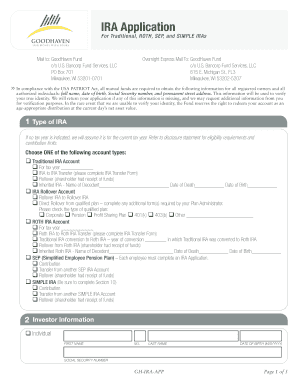 IRA Application Form