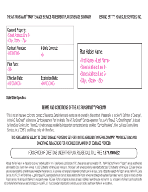 A/C RunSmart Maintenance Service Agreement