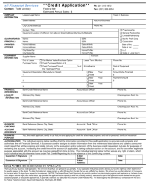 Credit Application Form