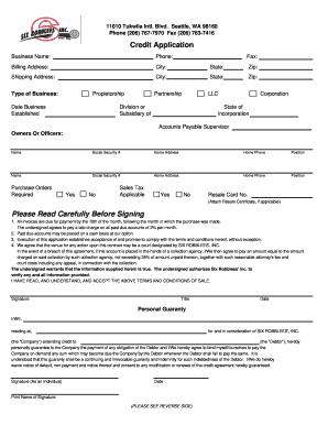 Business Credit Application