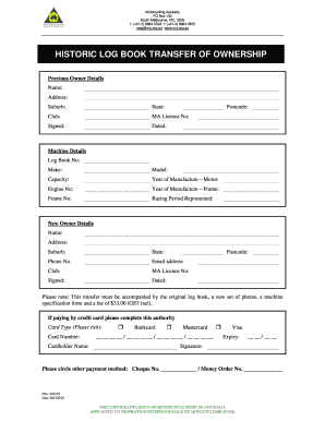 Vehicle mileage log book - HISTORIC LOG BOOK TRANSFER OF OWNERSHIP Previous Owner Details - hmrav