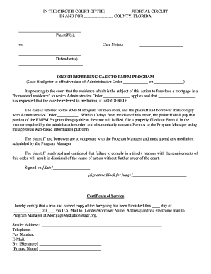 Florida RMFM Program Mediation Order
