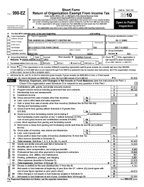 Form 990-EZ Tax Return