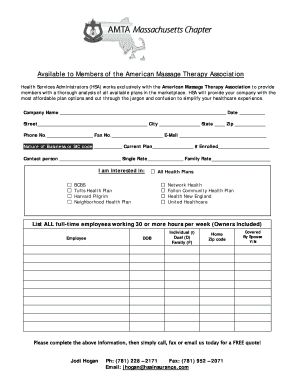 Health Insurance Plan Request Form