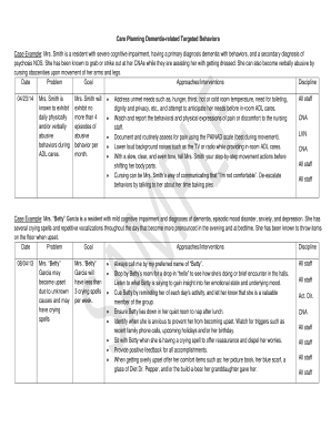 Dementia Care Plan Template