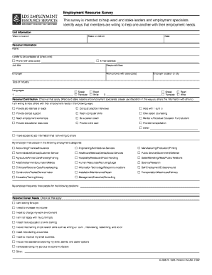 Employment Resource Survey