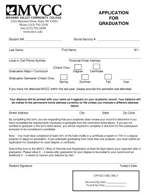 MVCC Graduation Application Form