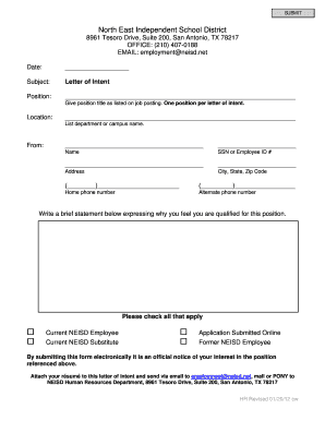 Letter of Intent for Employment