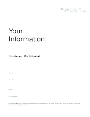 Client Information and Advice Form
