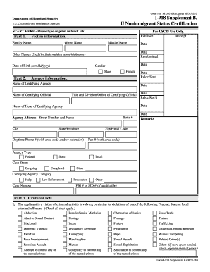 USCIS I-918 Supplement B Form
