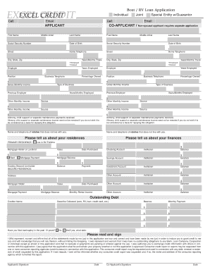 Boat / RV Loan Application