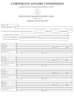 Nigeria Annual Returns Form