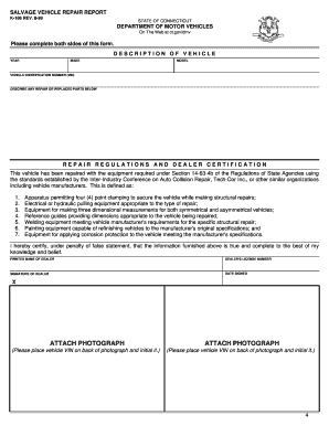 Connecticut Salvage Vehicle Inspection Form