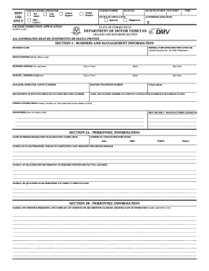 Connecticut Dealer and Repairer License Application