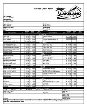Service Order Form