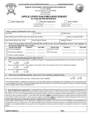 California Firearm Permit Application