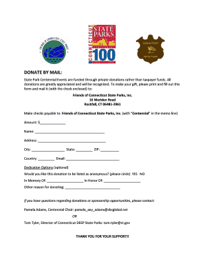 Connecticut State Park Donation Form