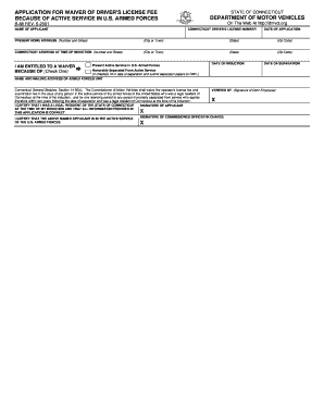 Application for Waiver of Driver's License Fee