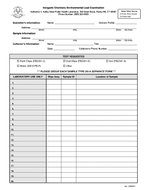 Environmental Lead Examination Form
