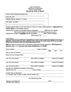 Connecticut Police Report Request Form
