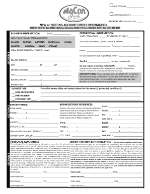 Business Credit Application Form