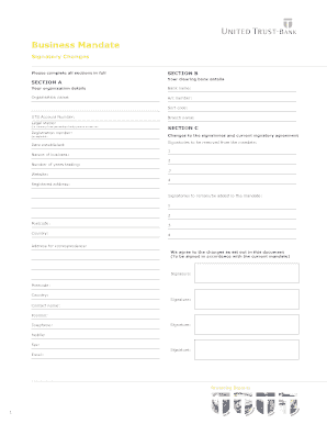 Business Mandate Signatory Changes