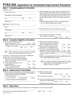 Illinois Homestead Improvement Exemption Application