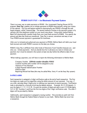 PERSI Easy Pay ACH Authorization Form