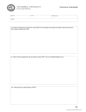 Research Time Planning Form