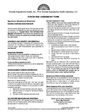 Donor Risk Assessment Form