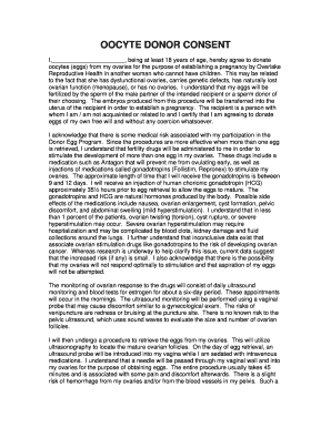 Oocyte Donor Consent Form
