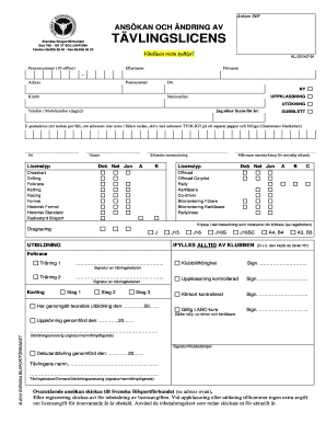 Swedish Motorsport Federation Competition License Application