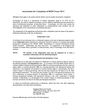 Louisiana Medicaid Certification of Need for Psychiatric Hospitalization
