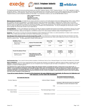 CRST Telephone Authority Customer Agreement