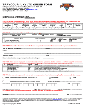 Cameroon Visa Application Form