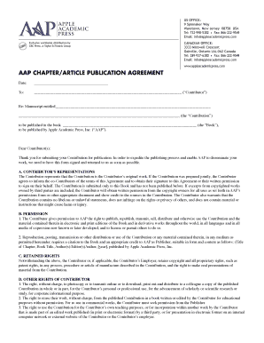 AAP CHAPTERARTICLE PUBLICATION AGREEMENT