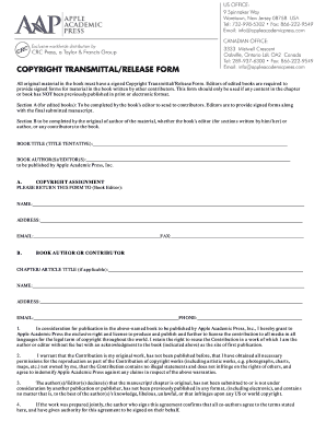 Copyright Transmittal/Release Form