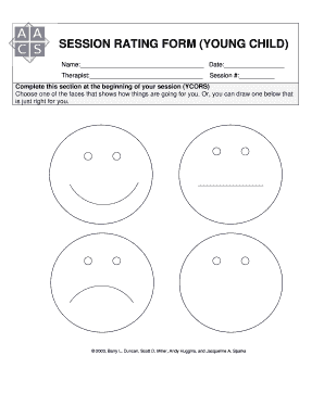 Session Rating Form for Young Child