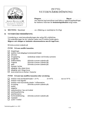 Veterinary Certificate for Stallion Breeding