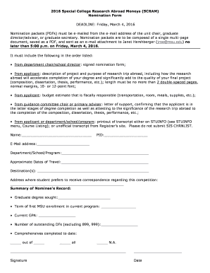 2005 Special College Research Abroad Moneys SCRAM