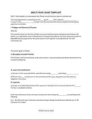 Agricultural Lease Agreement Template