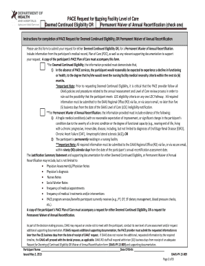 PACE Request for Nursing Facility Level of Care