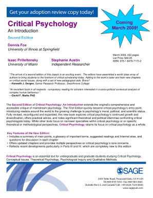Critical Psychology Adoption Review Copy Request Form