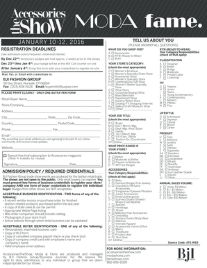 Accessories Trade Show Registration Form