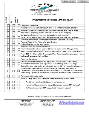 SBA Business Loan Application