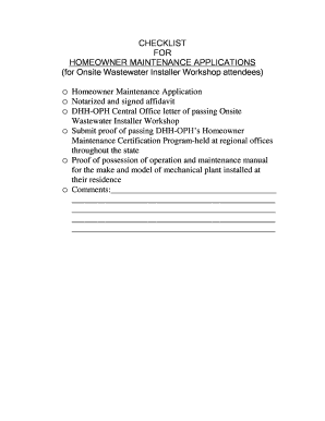 Louisiana Homeowner Mechanical Treatment Plant Application