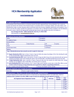 HCA Membership Application - havanese