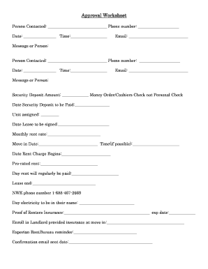 fillable online confirmation of receipt of security deposit worksheet fax email print pdffiller